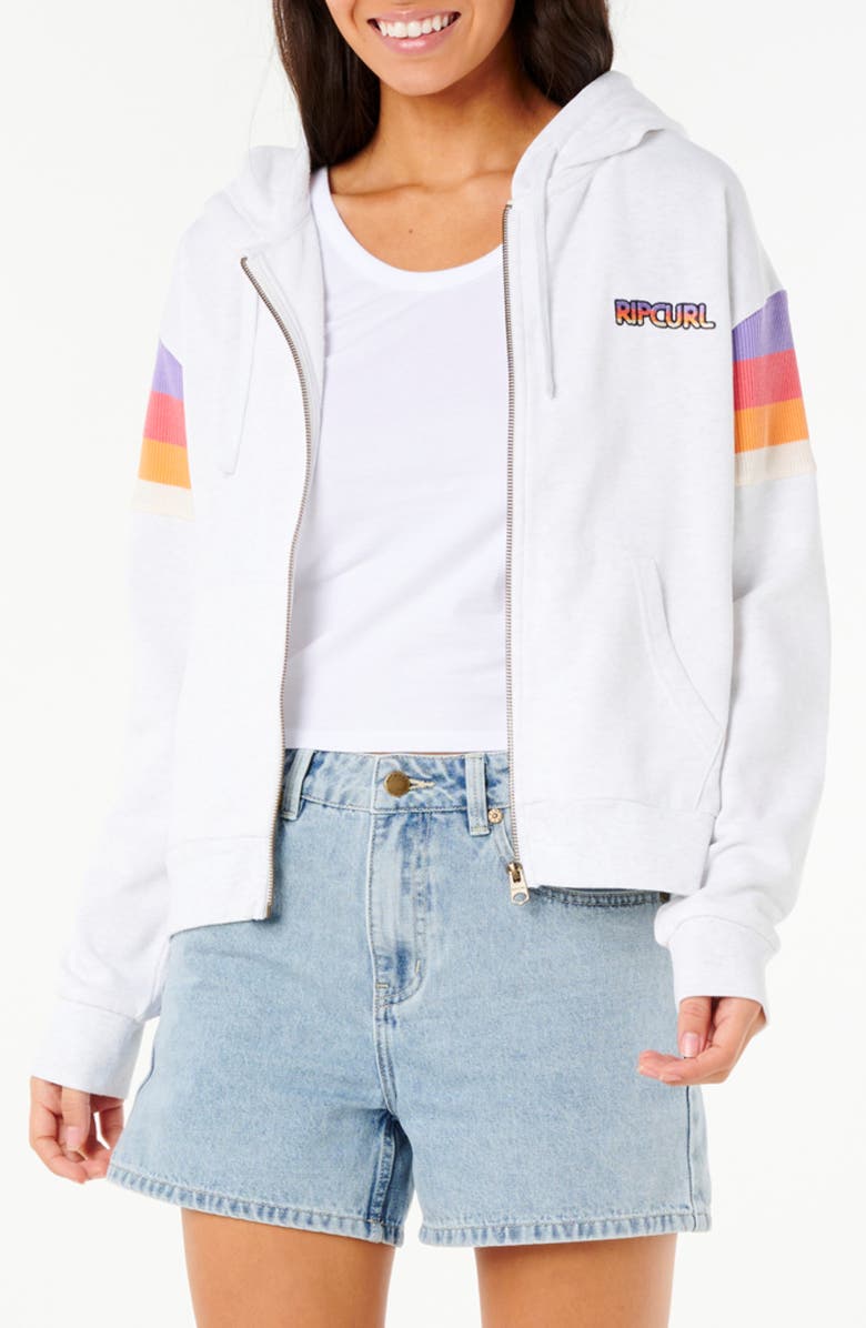 Rip Curl Surf Revival Zip Through Hoodie, Main, color, Grey Marle