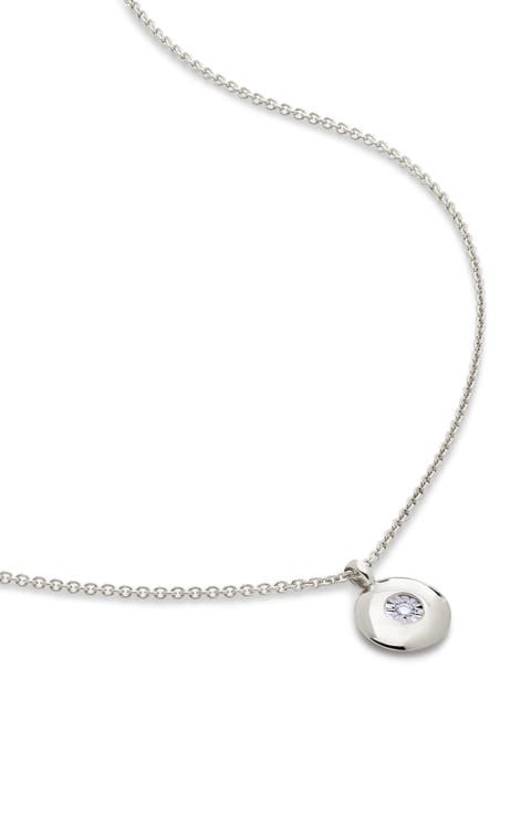April Birthstone Diamond Pendant Necklace