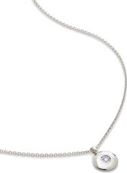 Monica Vinader April Birthstone Diamond Pendant Necklace