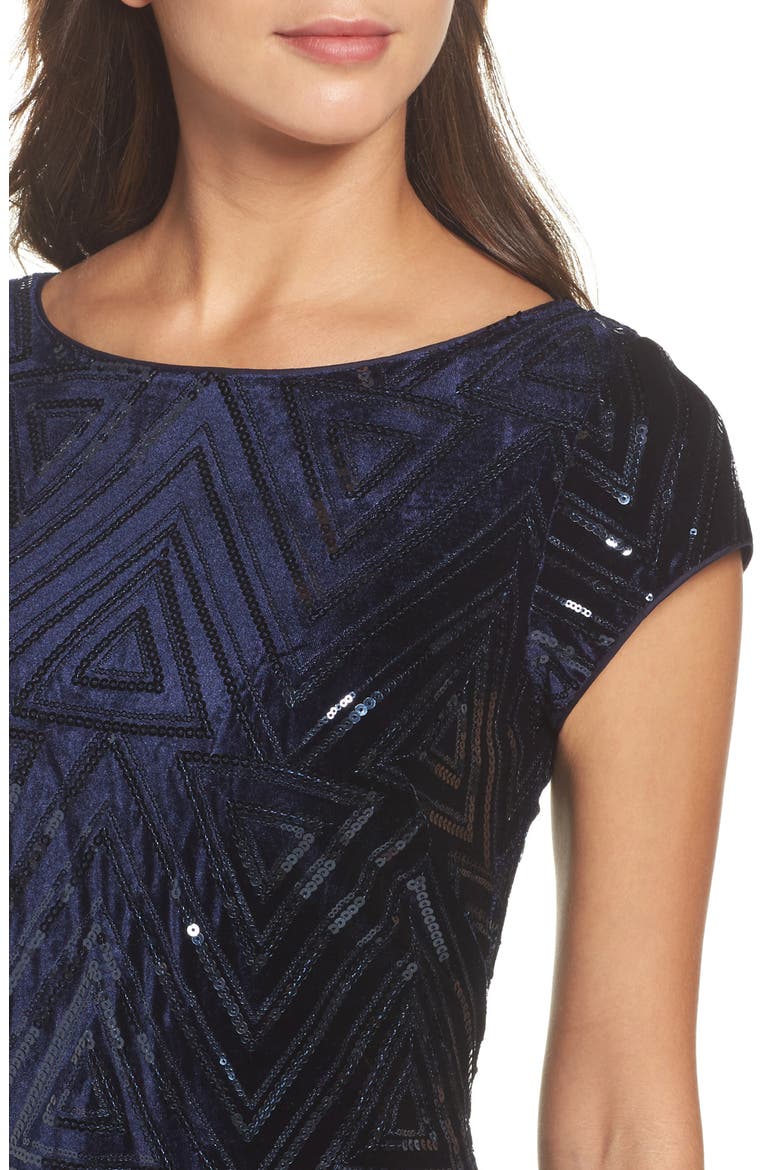 Sequin Sheath Dress, Alternate, color, NAVY