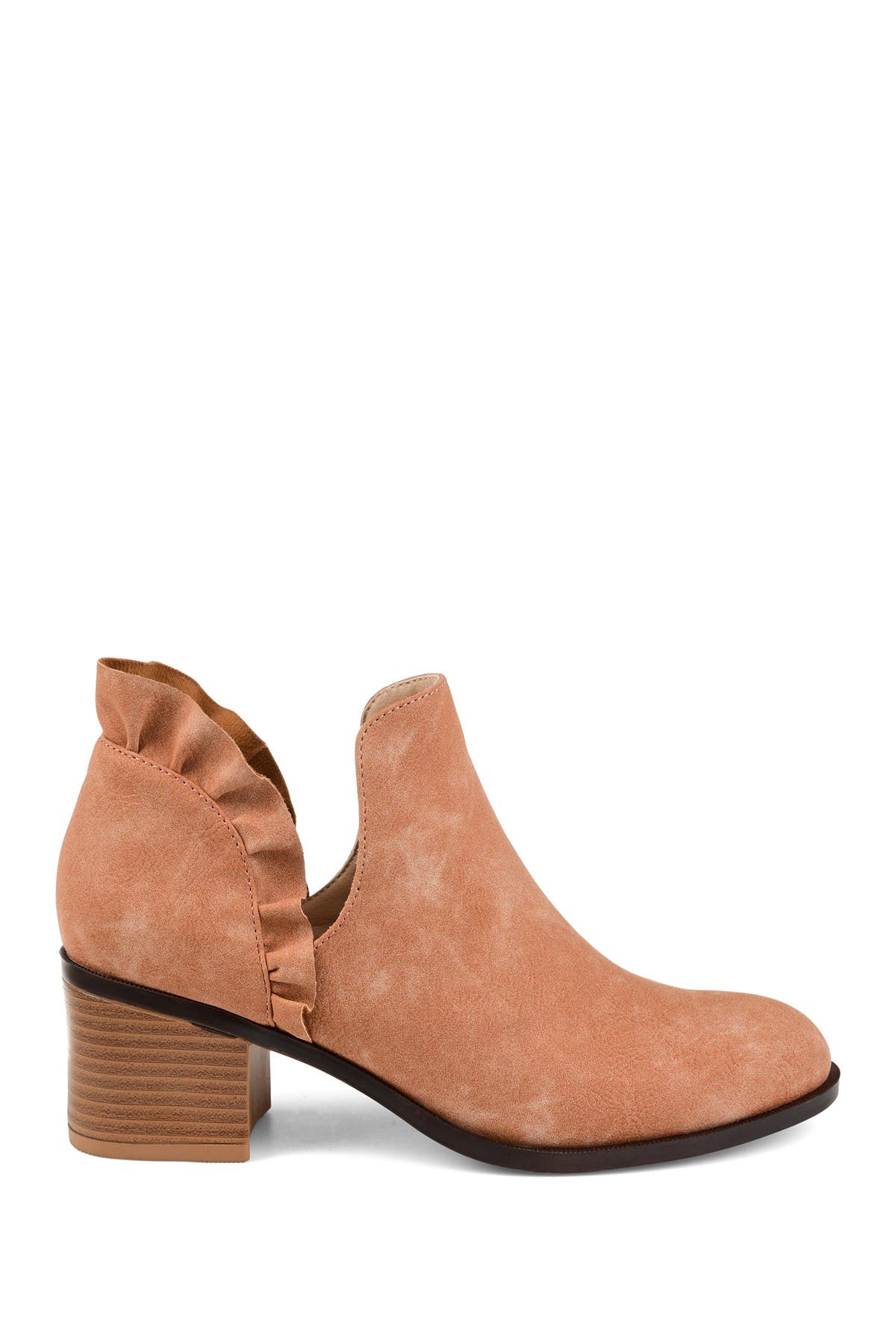 Lennie Ruffle Trim Ankle Bootie, Alternate, color, ROSE