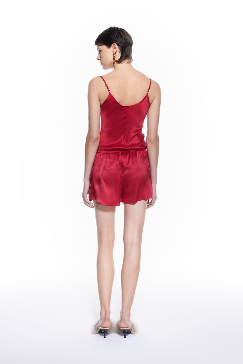 Luna Silk Halter Top  Luxury Silk Pajama Top Lightweight Lounge Fit, Alternate, color, Red