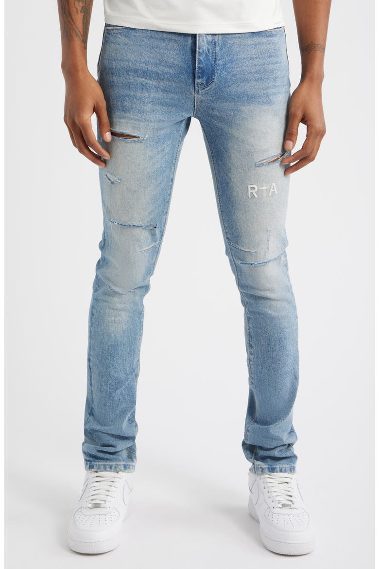 Bryant Ripped Skinny Jeans, Main, color, FADED DISTRESSED BLUE