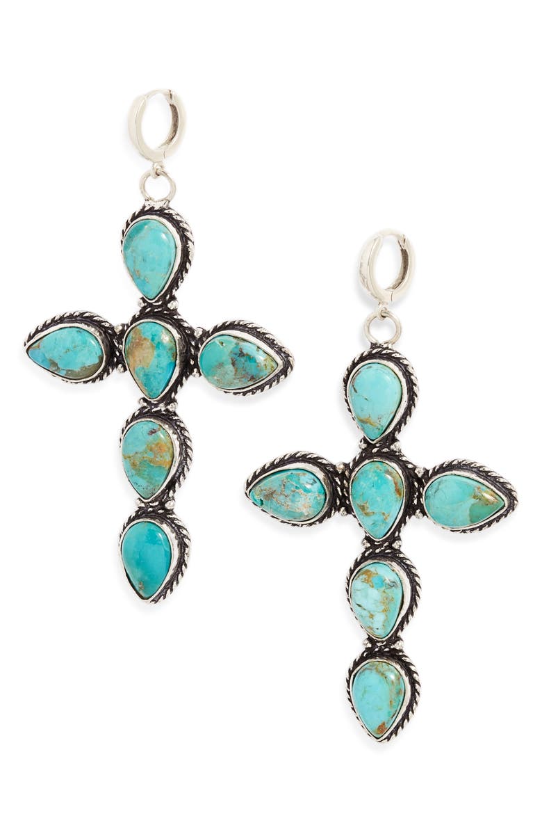Child of Wild Turquoise Drop Earrings, Main, color, Silver
