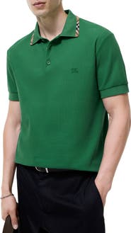 Burberry Check Trim Cotton Polo Shirt