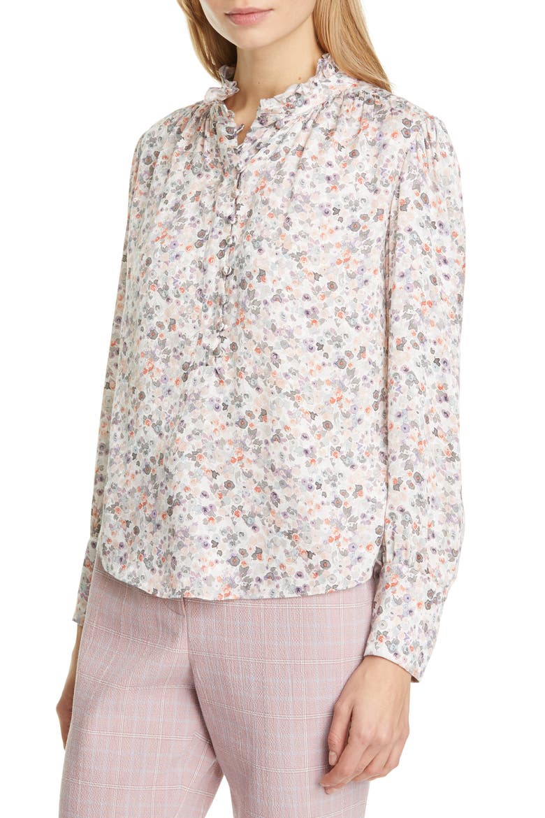 Confetti Silk Blend Blouse, Alternate, color, SNOW COMBO