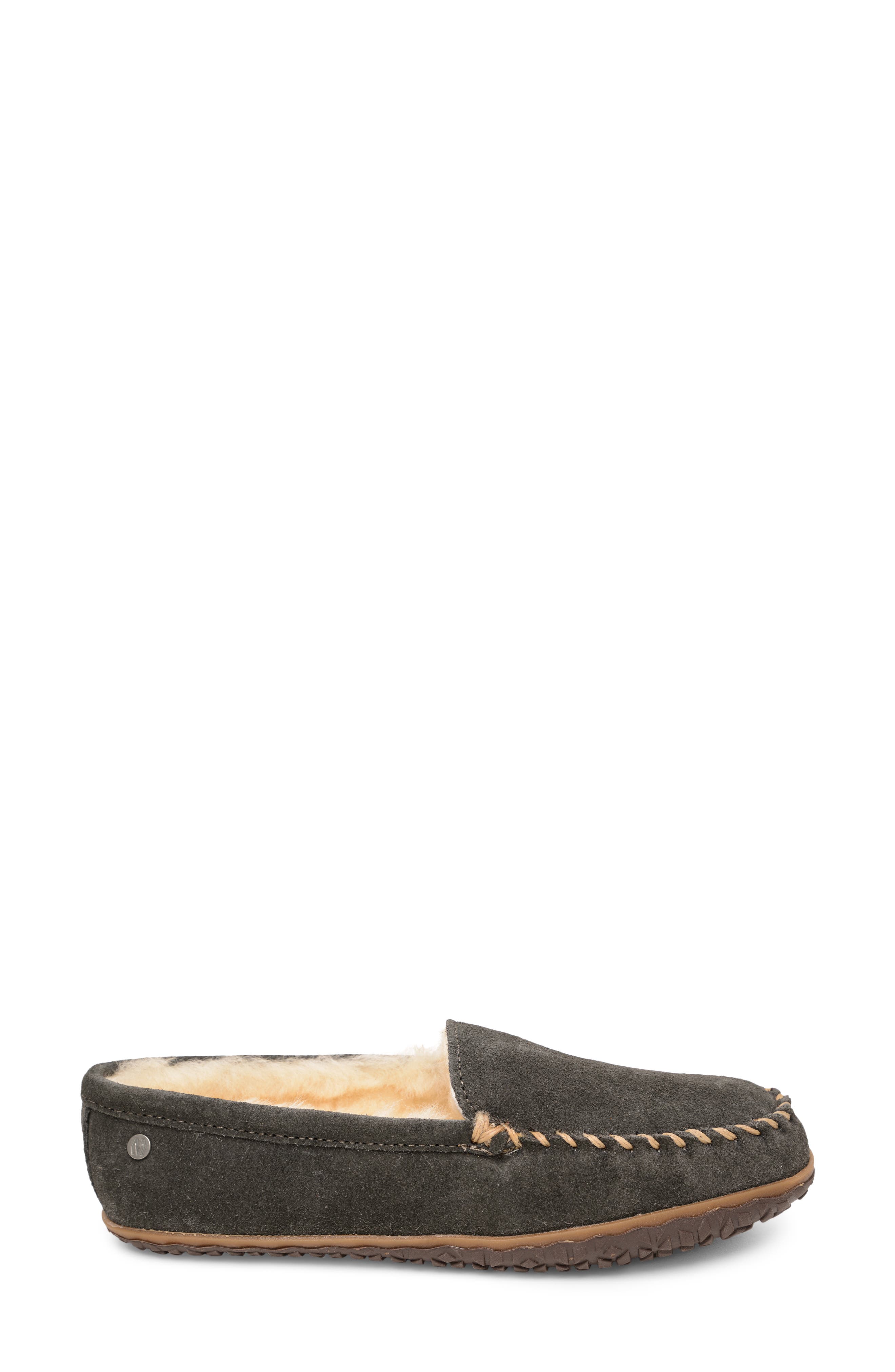 Minnetonka Tobie Water Resistant Genuine Shearling Lined Slipper, Alternate, color, Charcoal