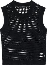 Theory Open Stitch Pima Cotton Sweater Vest