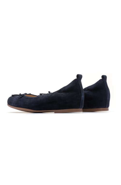 Abeo Cadence Bow Ballet Flat In Navy Suede - Regular