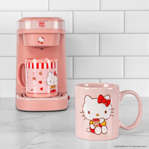 Hello Kitty Single Cup Coffee Maker Gift Set with 2 Mugs