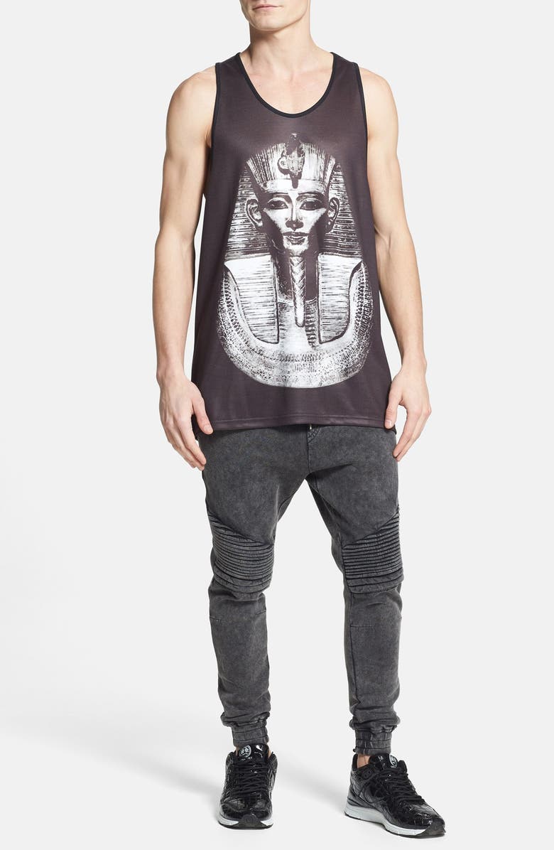 Topman Skinny Fit Acid Wash Moto Jogger Pants, Alternate, color, 