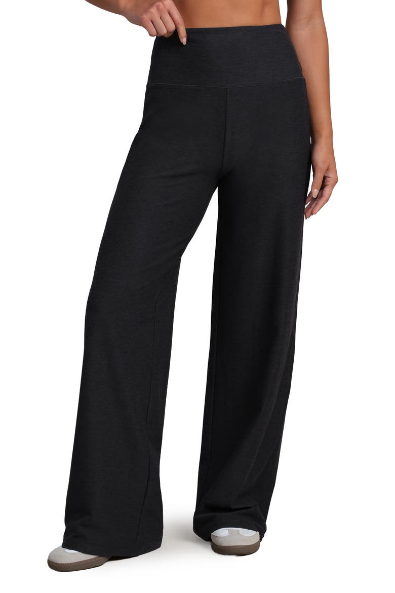 Atmosphere Wide Leg Pants, Main, color, BLACK HEATHER