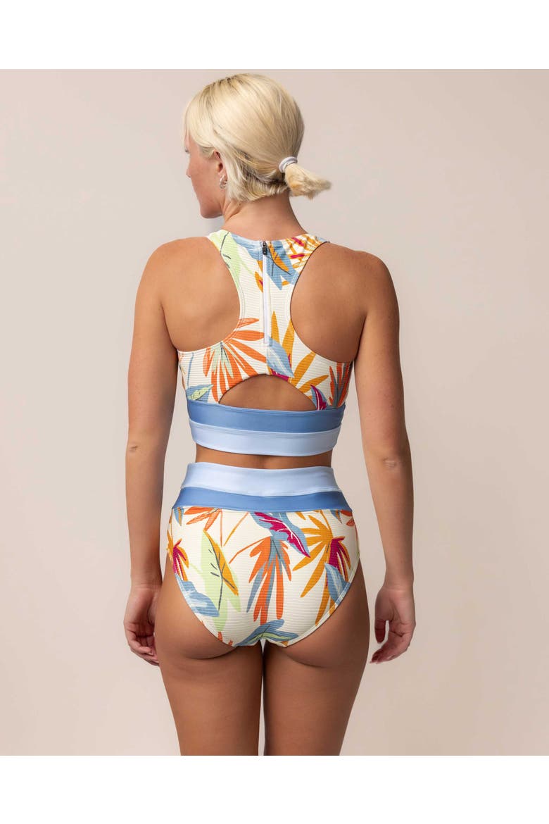 Cut Back Crop Swim Top, Alternate, color, Eden
