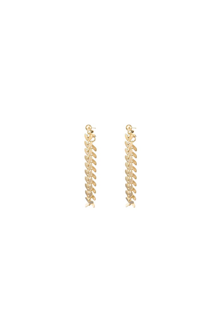 Elara Chevron Drop Earrings Bold Trendy Statement, Main, color, Gold
