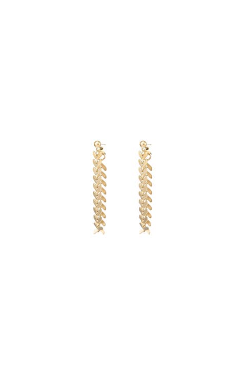Elara Chevron Drop Earrings Bold Trendy Statement