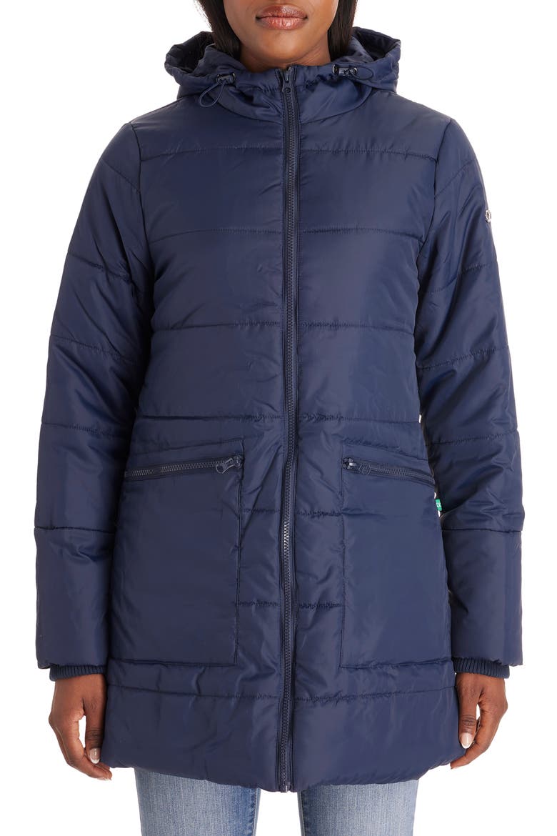 3-in-1 Hybrid Quilted Waterproof Maternity Puffer Coat, Main, color, NAVY
