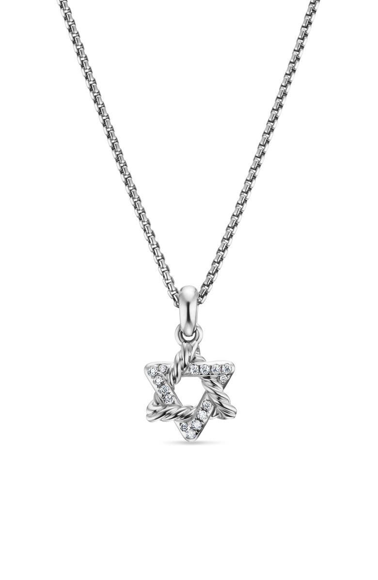 David Yurman Star of David Pendant Necklace in Sterling Silver, Main, color,