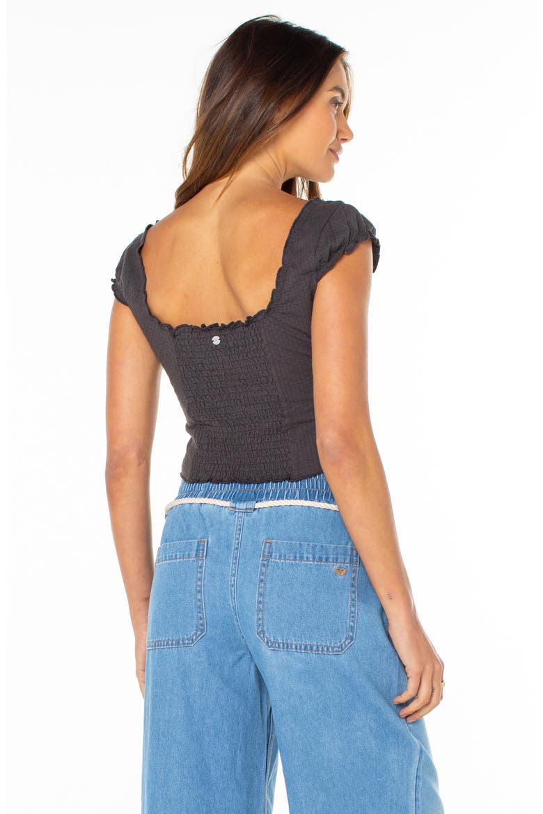 Moonglow Stretch Cotton Crop Top, Alternate, color, PHANTOM