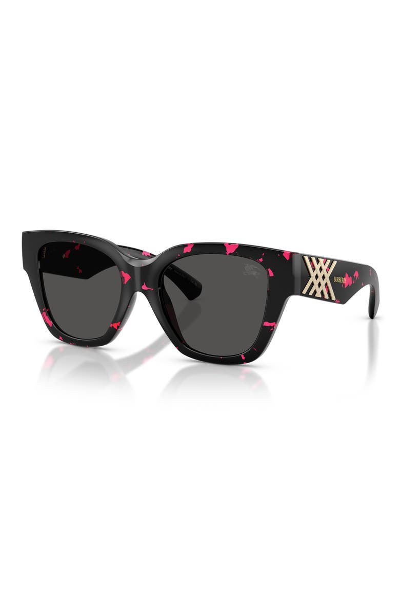 53mm Square Sunglasses, Alternate, color, FUCHSIA HAVANA / DARK GREY