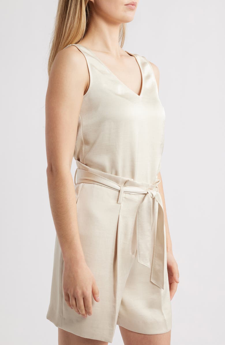 Anne Klein Double V-Neck Satin Tank, Main, color, 