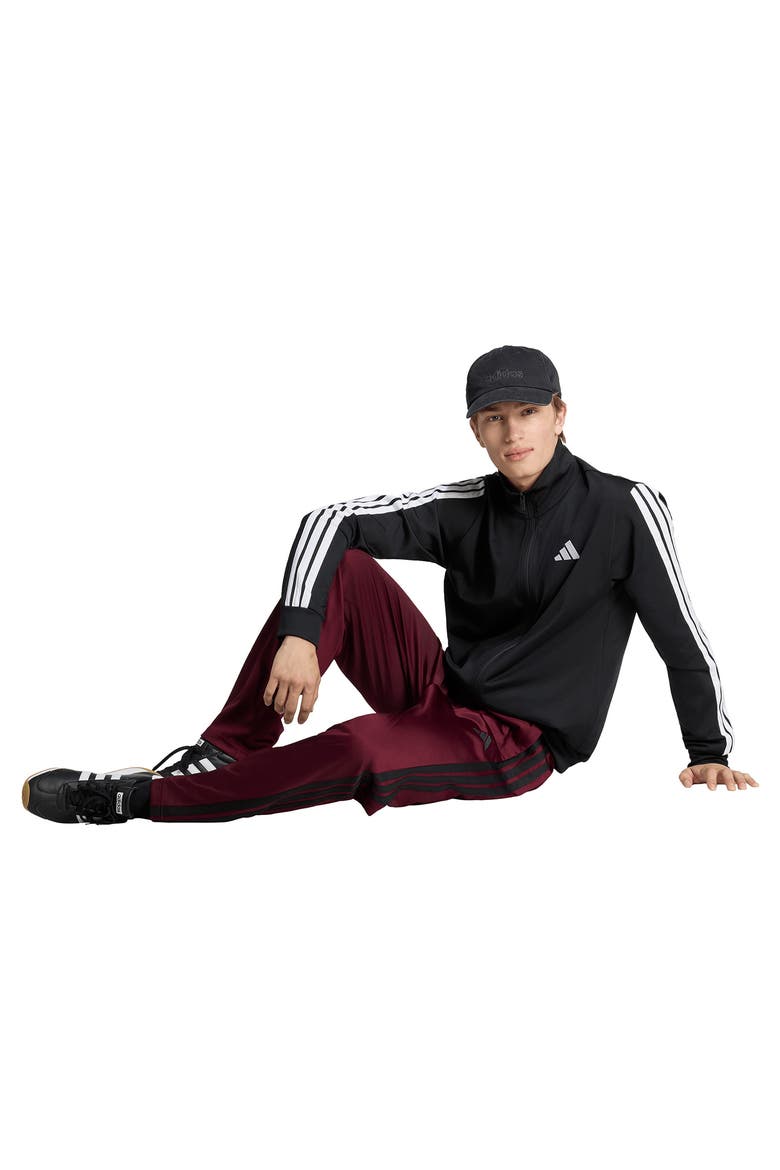 Essentials 3-Stripes Track Pants, Alternate, color, MAROON/ BLACK