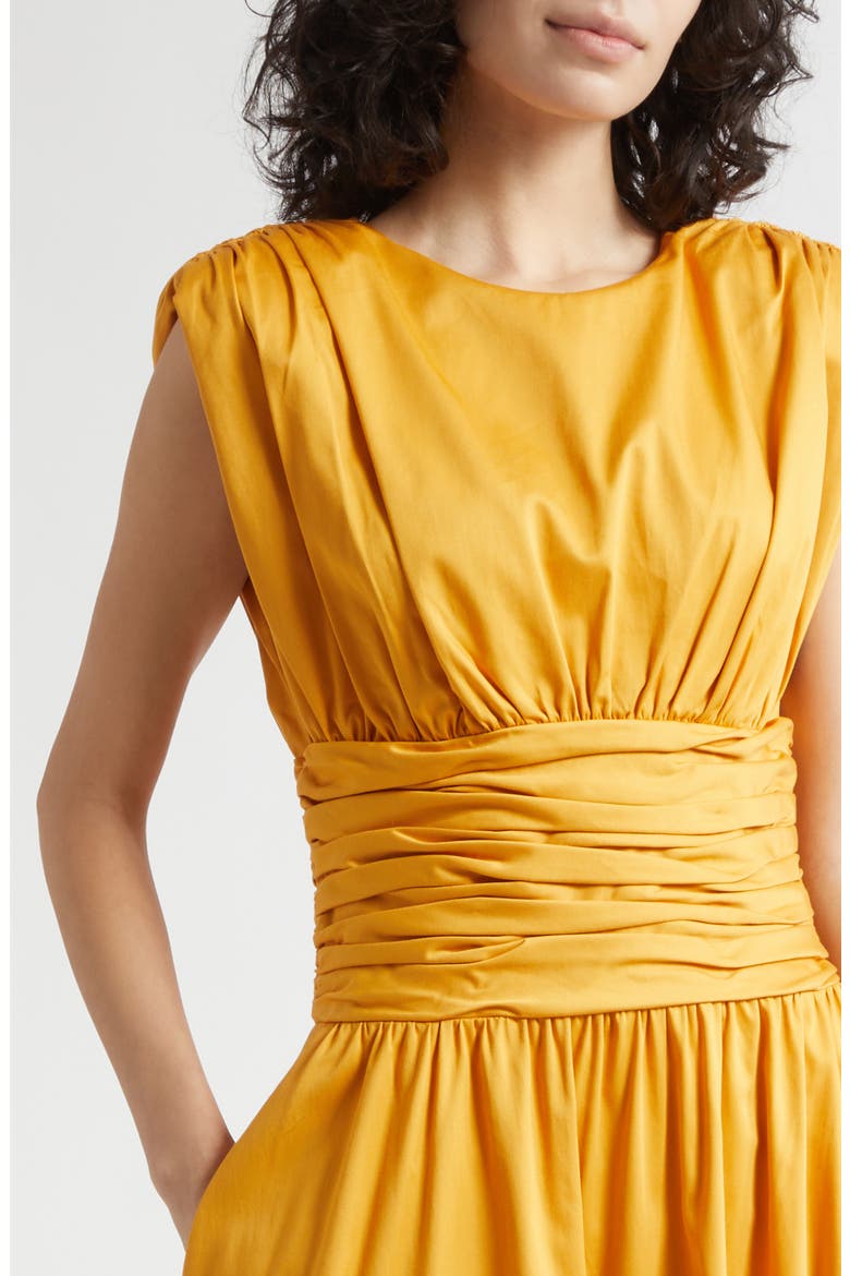 Evangeline Ruched A-Line Dress, Alternate, color, MARIGOLD