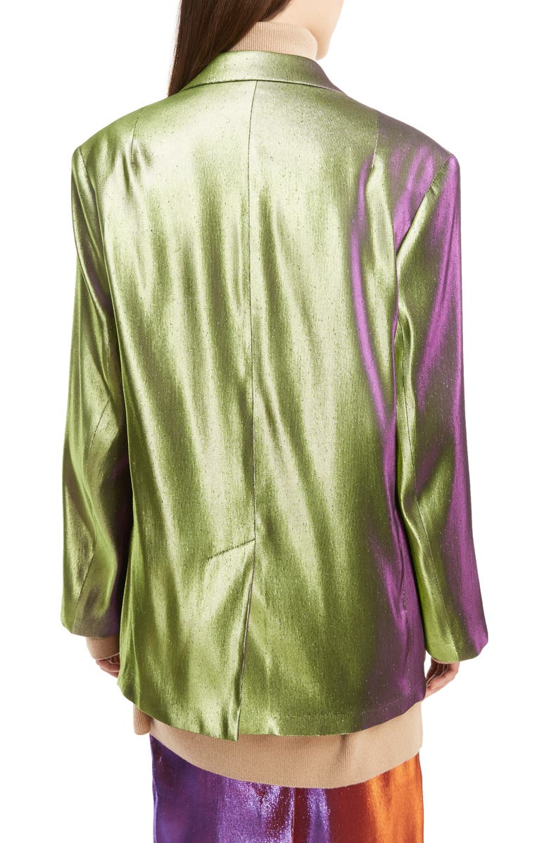 Dries Van Noten Two-Tone Lamé Blazer, Alternate, color,