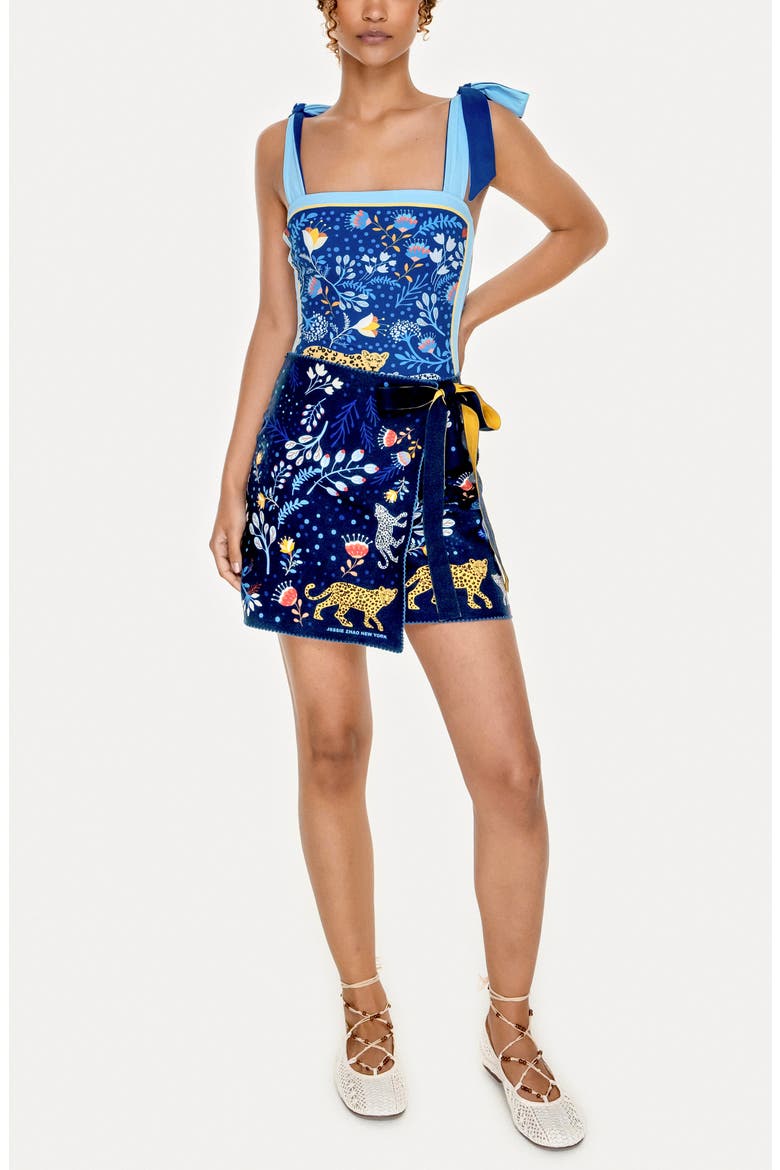 Swim Cover Up Skirt-Amazon Rainforest, Alternate, color, Blue