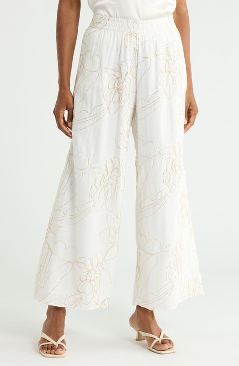 Metallic Embroidered Pants