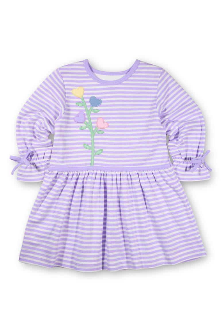 Knit Dress With Heart Flowers, Main, color, Light Purple, White