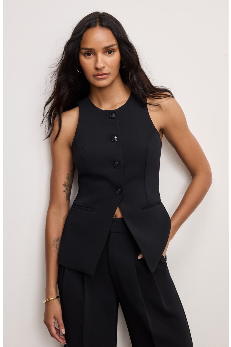 Sculpted Suit Vest, Alternate, color, BLACK001