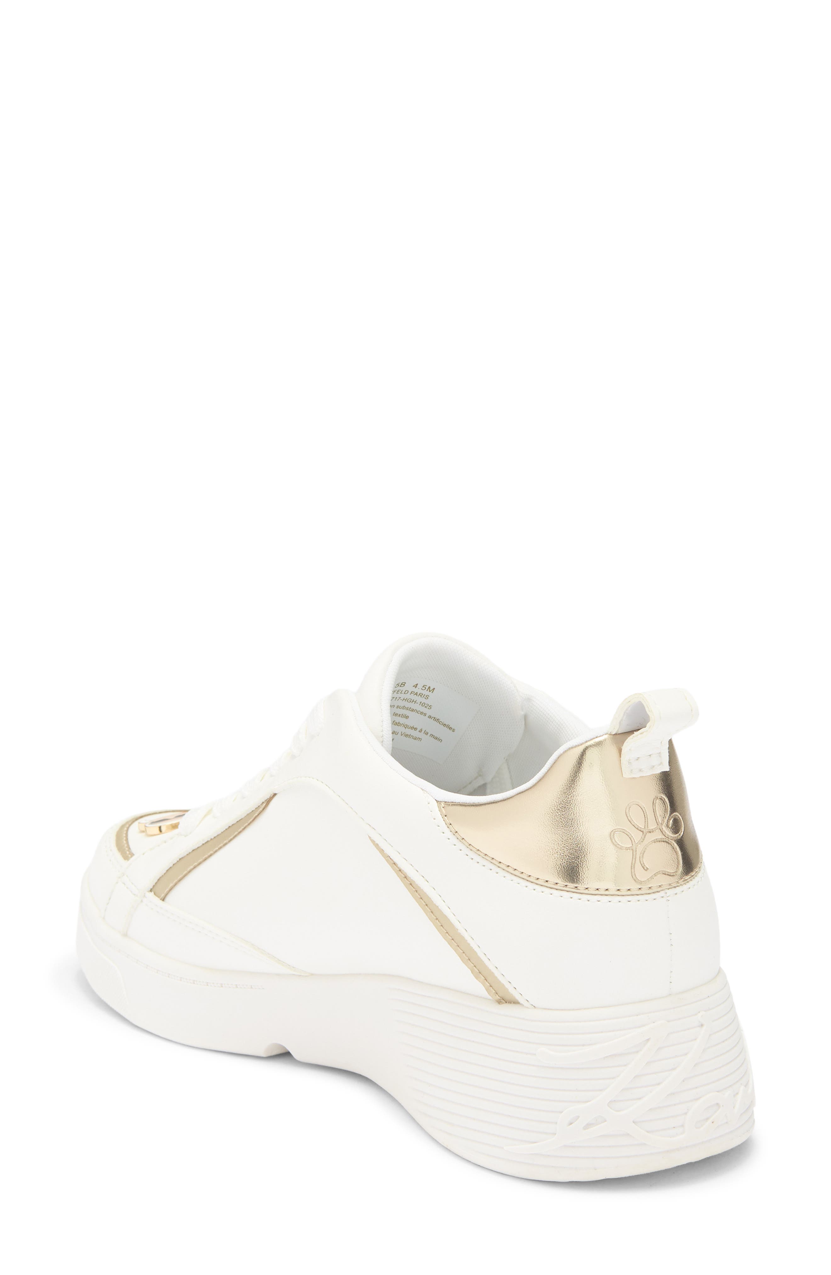 KARL LAGERFELD PARIS Mineola Lace Up Sneaker, Alternate, color, Bright White