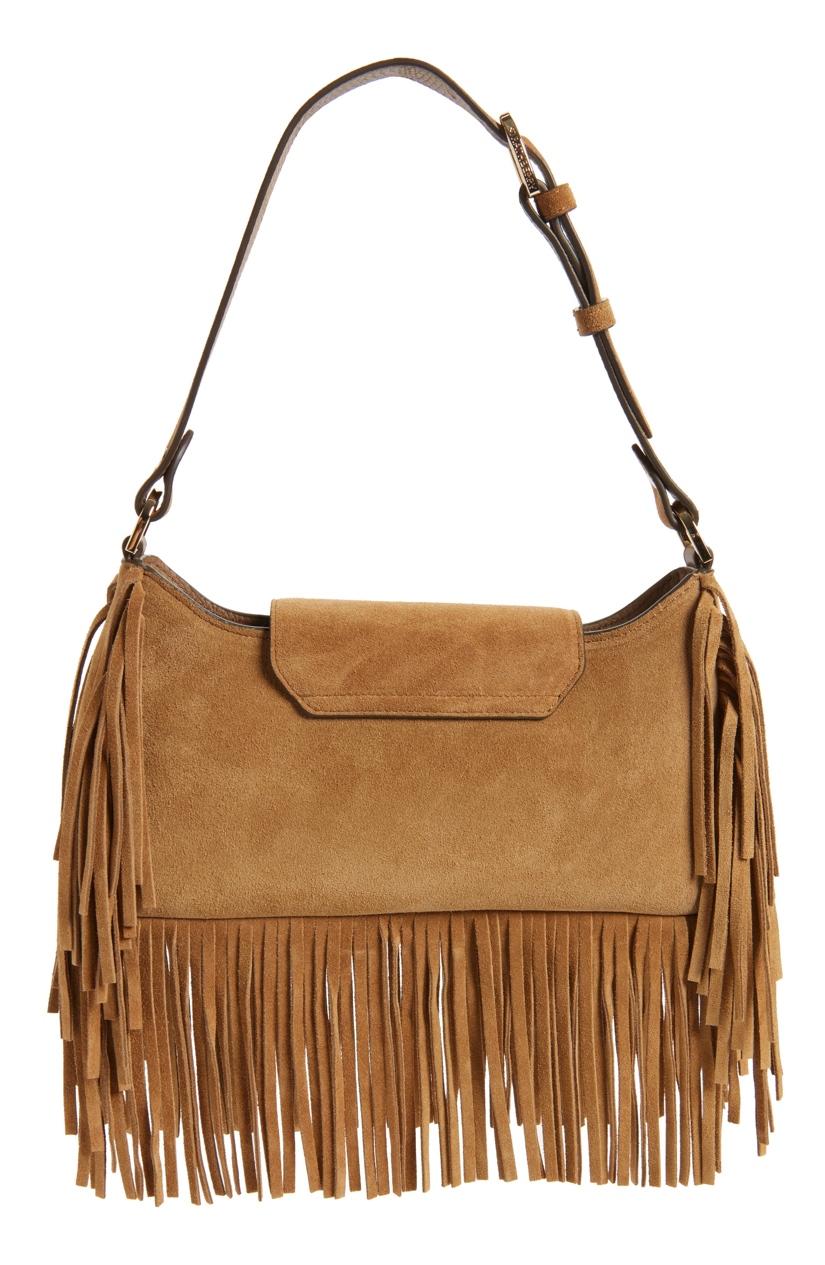 x Cinq à Sept Multrees Fringe Suede Hobo Bag, Alternate, color, TOFFEE