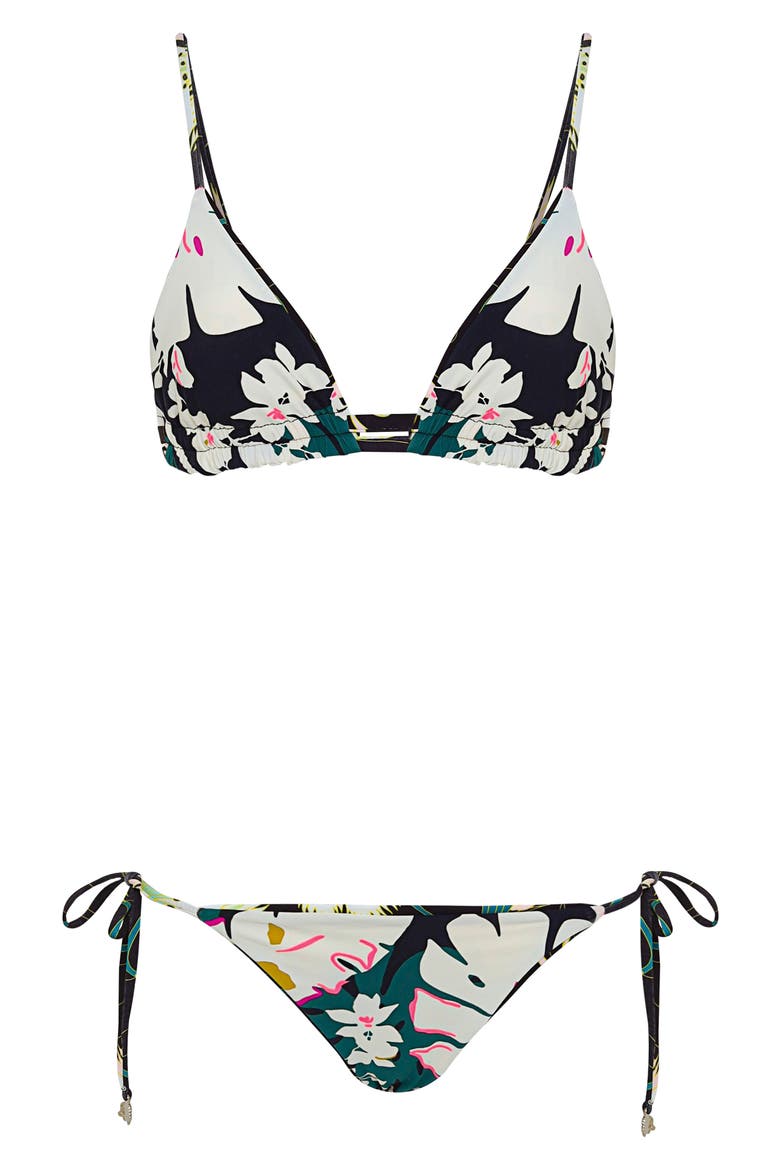 Lydia Floral Dream Reversible Bikini Top, Alternate, color, BLACK