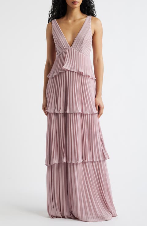 Tiered Gown Pleated
