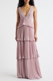 Lulus Tiered Gown Pleated
