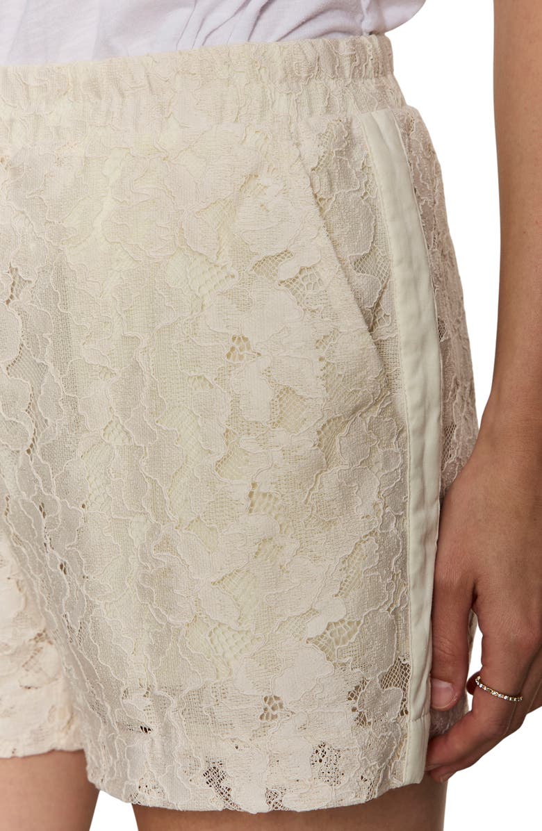 Sanctuary Lace Track Shorts, Alternate, color, Collagen White