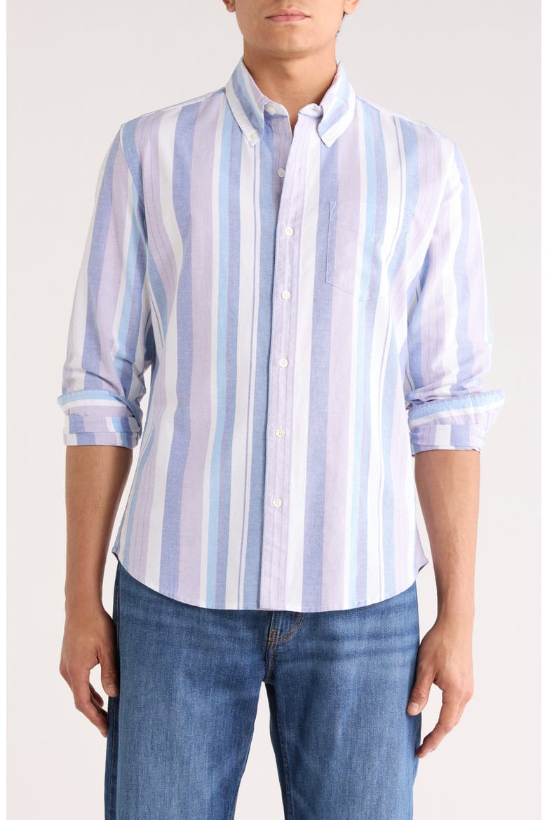 Everyday Oxford Shirt, Main, color, BLUE PURPLE STRIPE
