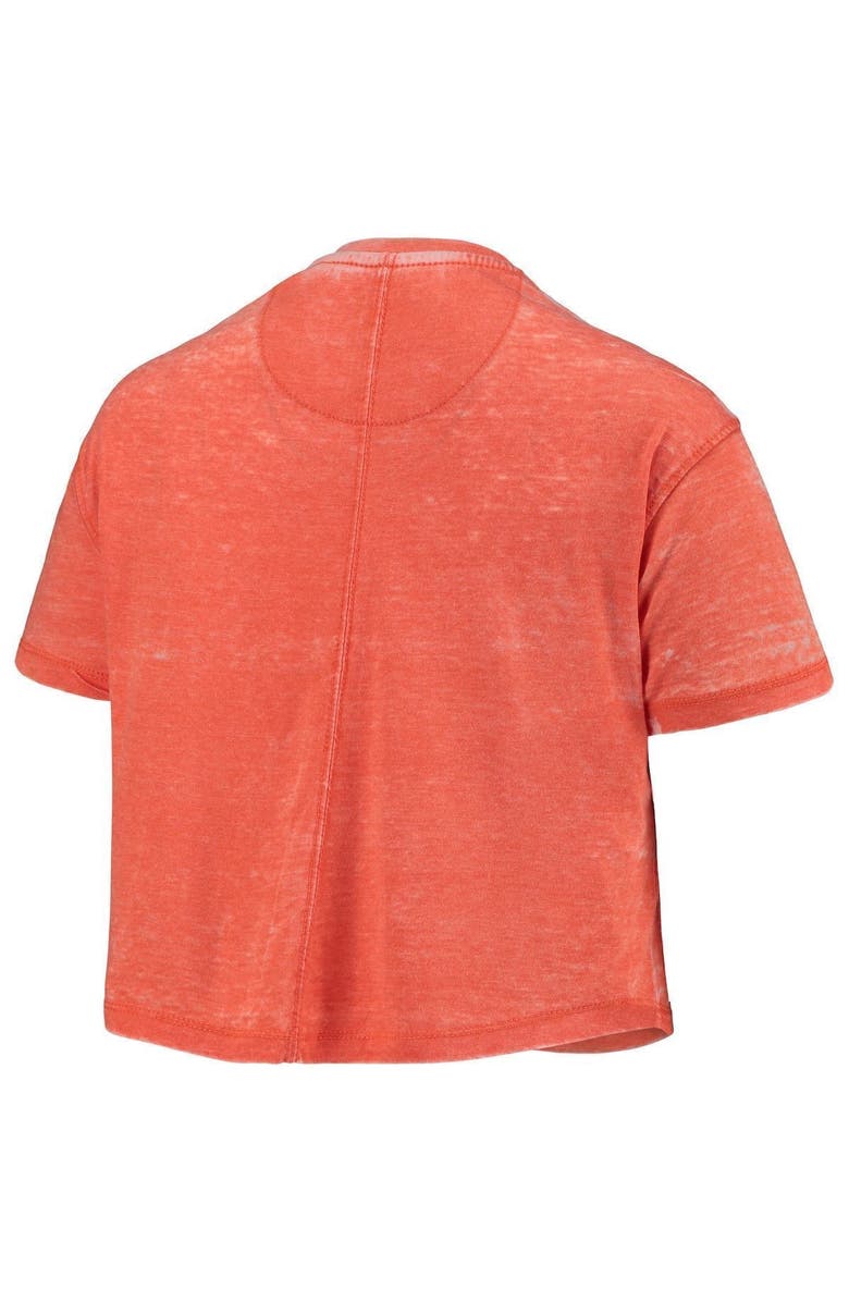 PRESSBOX Women's Pressbox Orange Clemson Tigers Edith Vintage Burnout Crop T-Shirt, Alternate, color, Orange