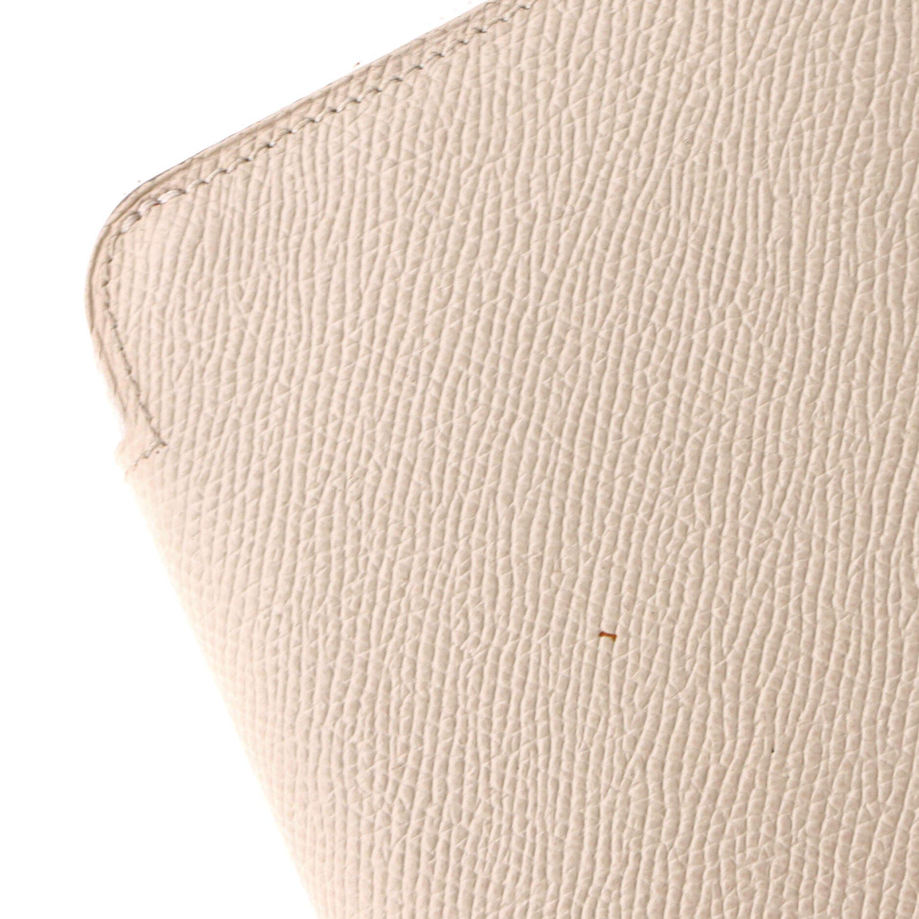 Pre-Owned Hermes Azap Zip Around Wallet Silk'in Epsom Long, Alternate, color, Craie