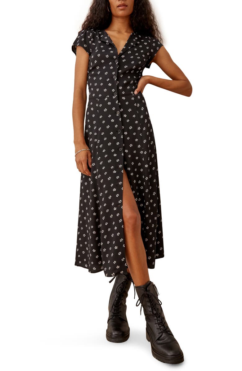 Reformation Fauna Front Button Midi Dress, Main, color, 