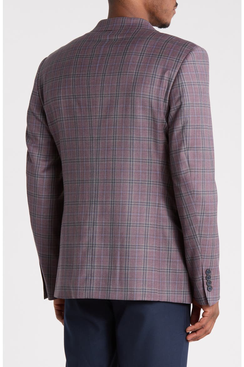 Plaid Sport Coat, Alternate, color, BURGUNDY