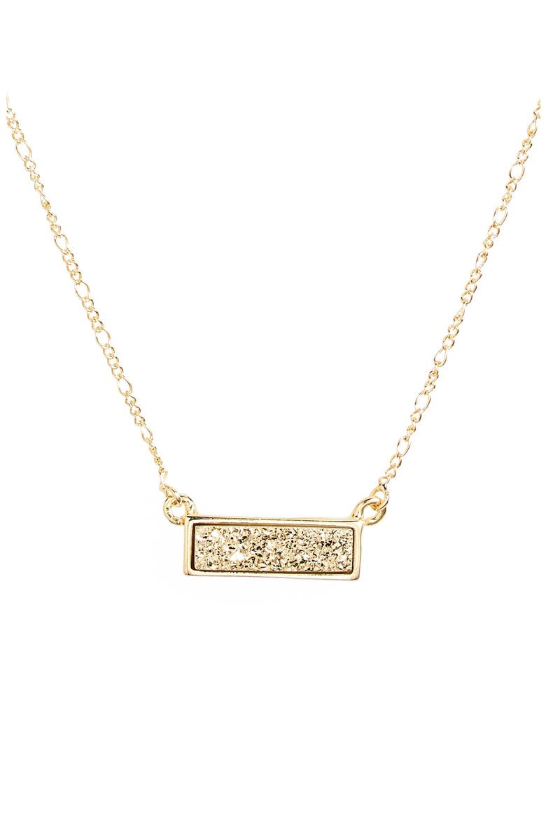Drusy Pendant Necklace, Main, color, GOLD/ GOLD DRUZY