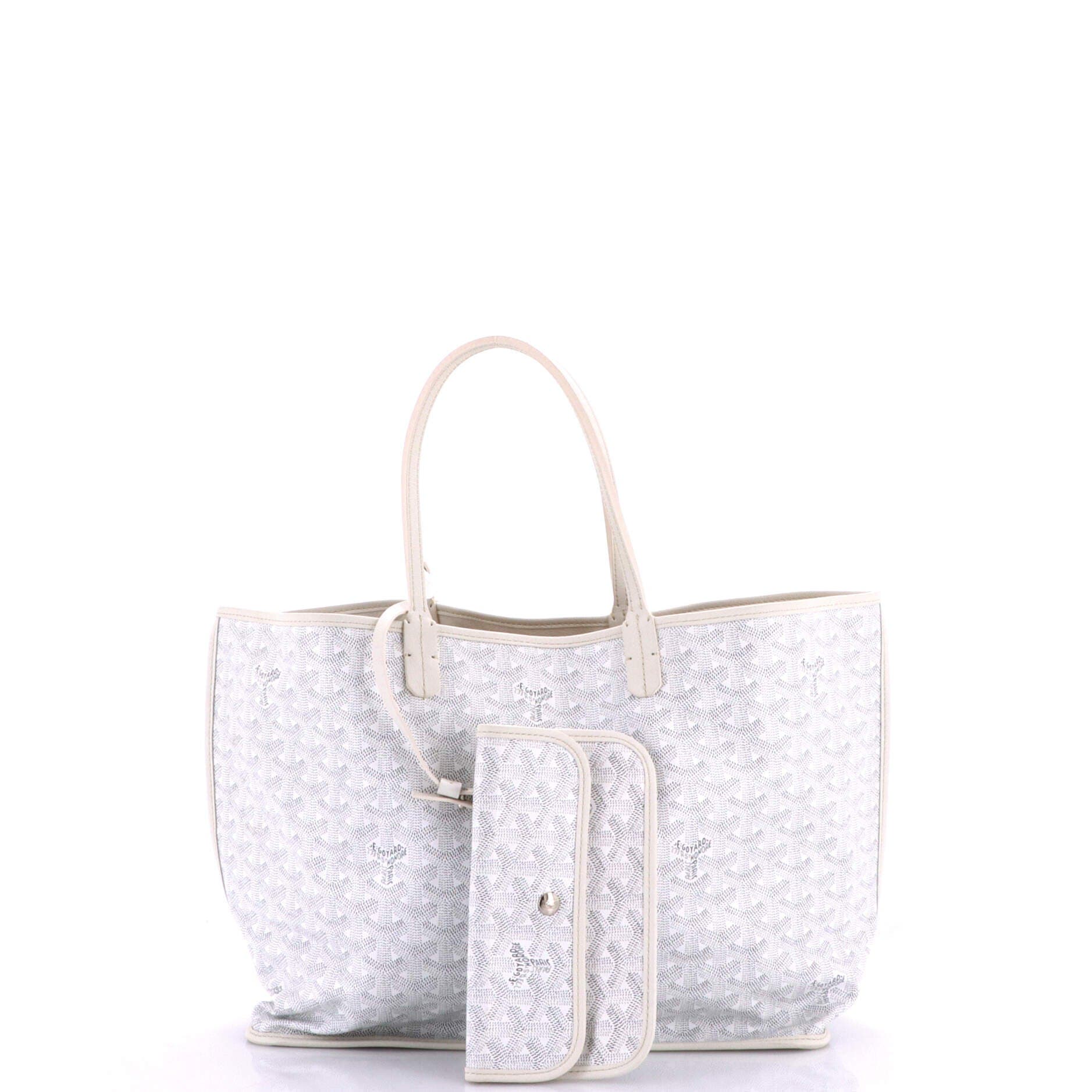 Anjou Reversible Tote Coated Canvas PM, Alternate, color, White