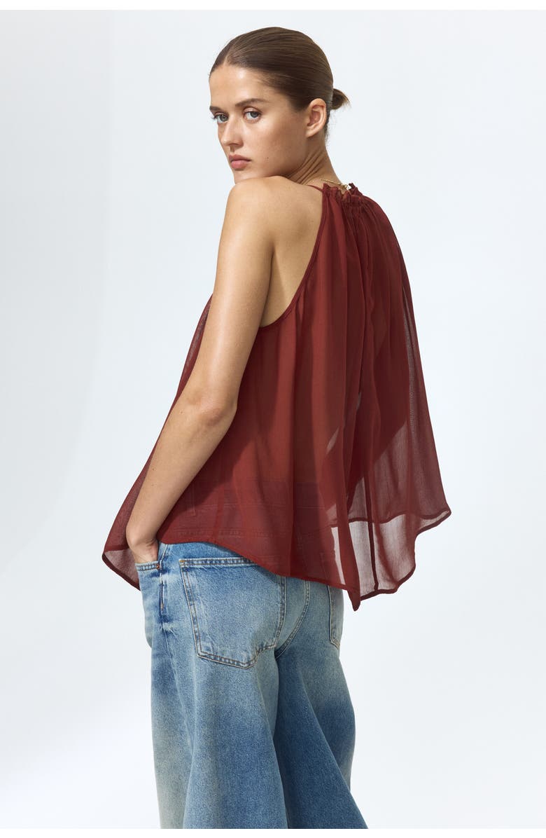 H&M Oversized Drawstring Top, Alternate, color, Dark Red