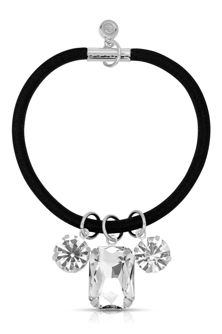 Crystal Dangle Hair Tie, Main, color, SILVER