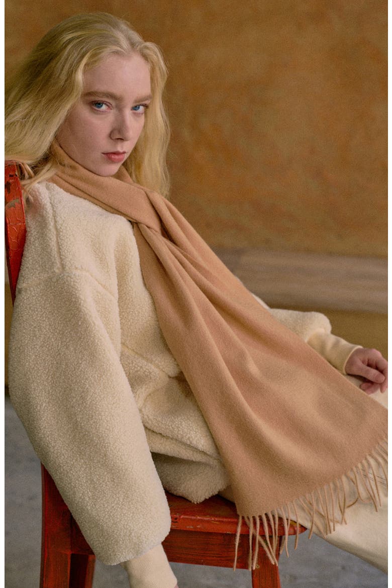 Lost in Warmth Cashmere Scarf, Alternate, color, KHAKI