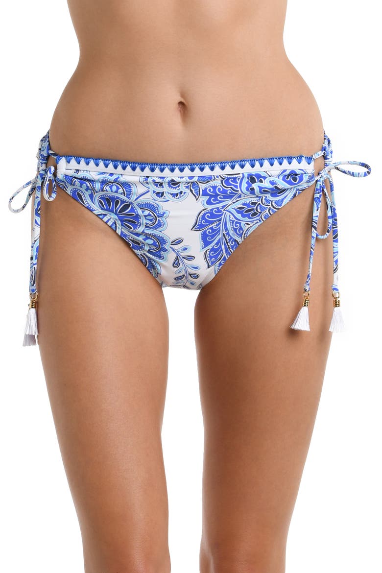 Beyond Side Tie Hipster Bikini Bottoms, Main, color, BLUE