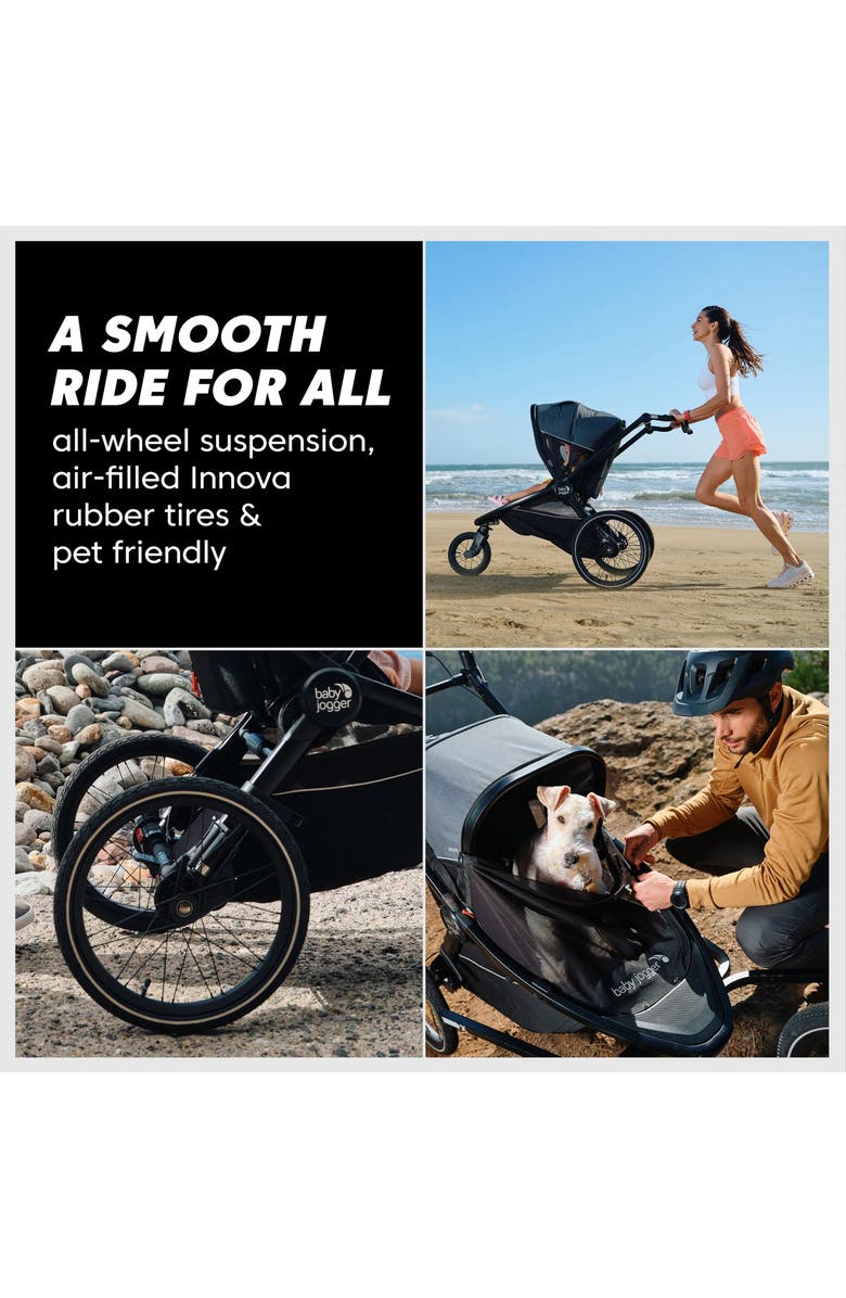 Baby Jogger city prix<sup>™</sup> Convertible Jogging Stroller & Bicycle Trailer Kit, Alternate, color, Eco Black
