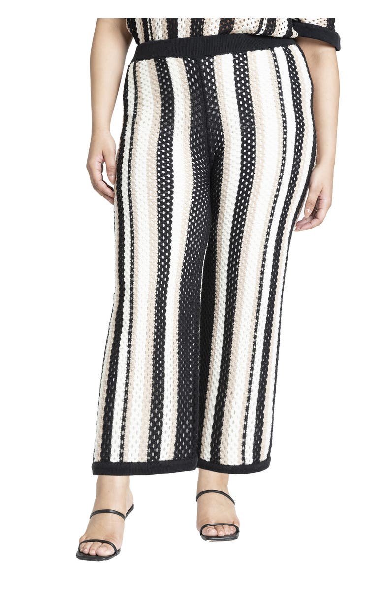 ELOQUII Crochet Pull On Pant, Main, color, Muse Stripe